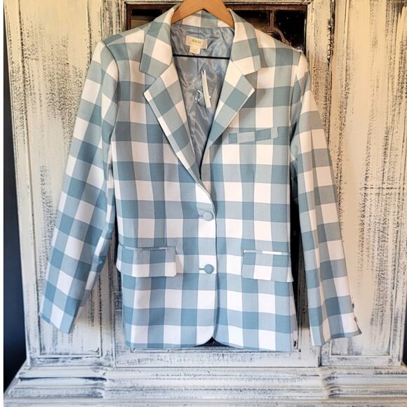 Anthropologie Maeve Gingham Blazer - New Large - Picture 7 of 7
